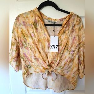 ZARA SHINY PRINTED BLOUSE